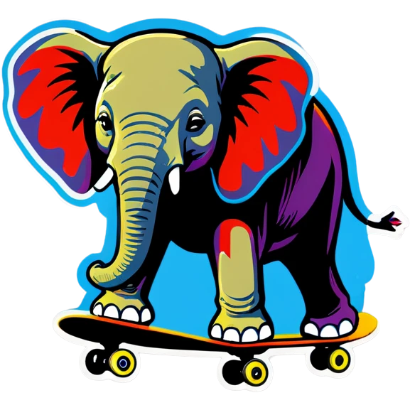 Elephant skateboarding emoji