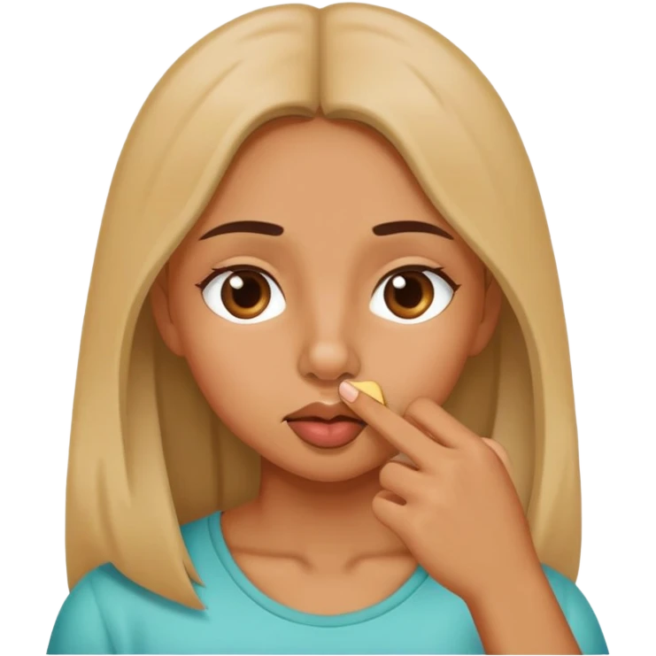 Girl picking nose emoji