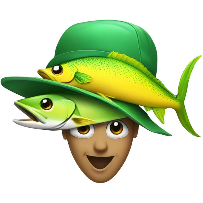 Mahi mahi fish wearing a hat  emoji