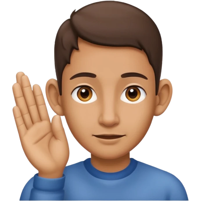 orecchio grande con mano dietro  emoji