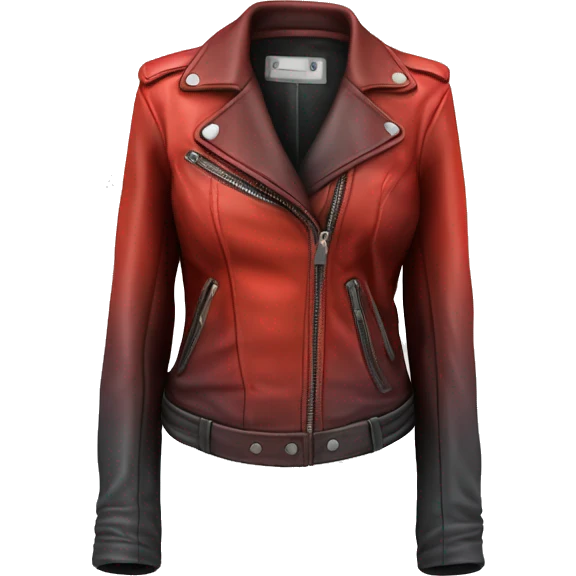 Hyper Realistic isolated open red ombre feminine fashion leather jacket. emoji