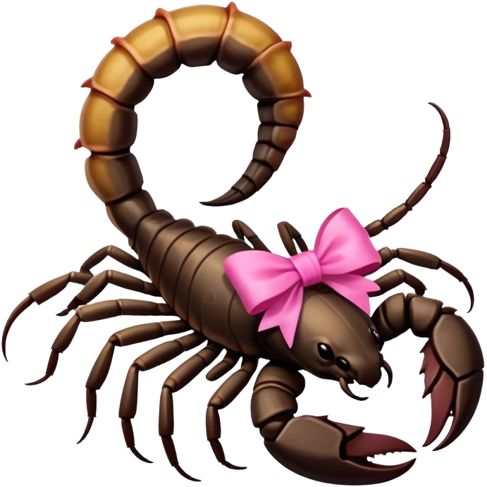 Scorpion with pink bow on its tail  emoji
