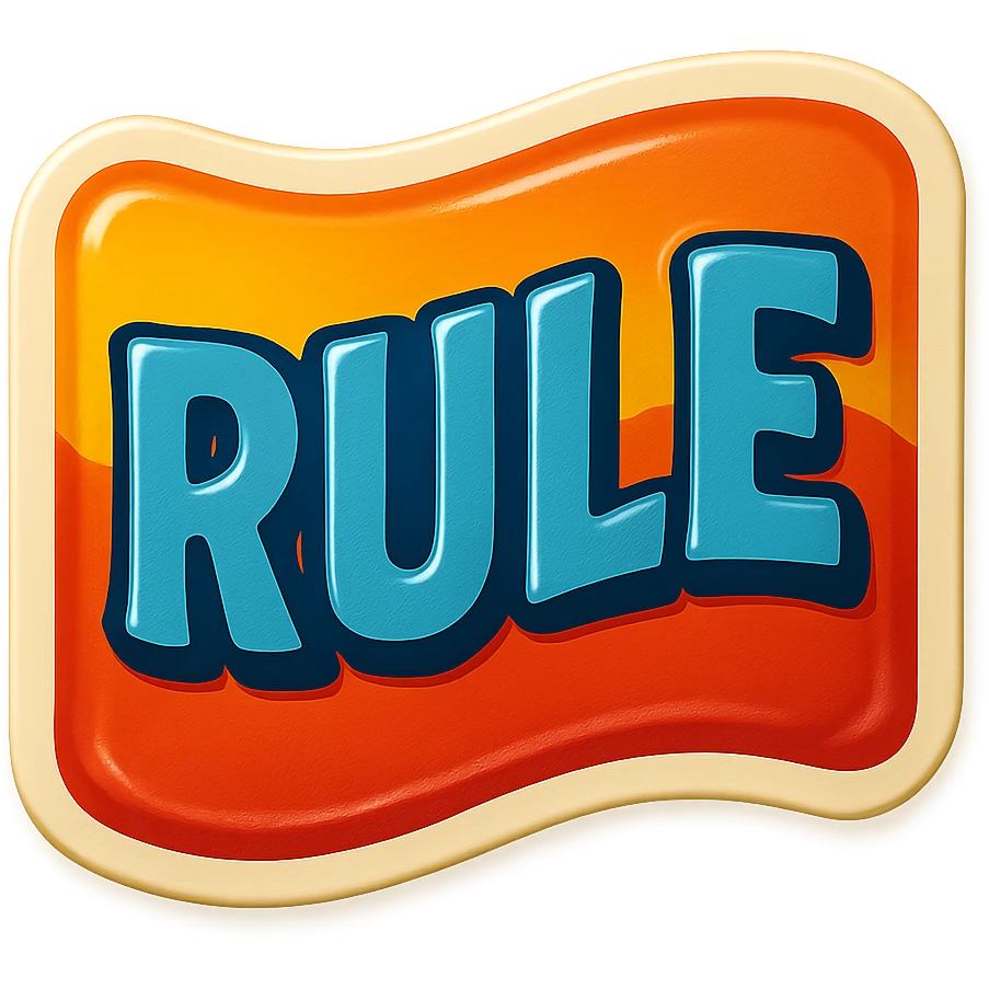 A rule sticker in retro stickers style, with a vintage design and bright colors emoji