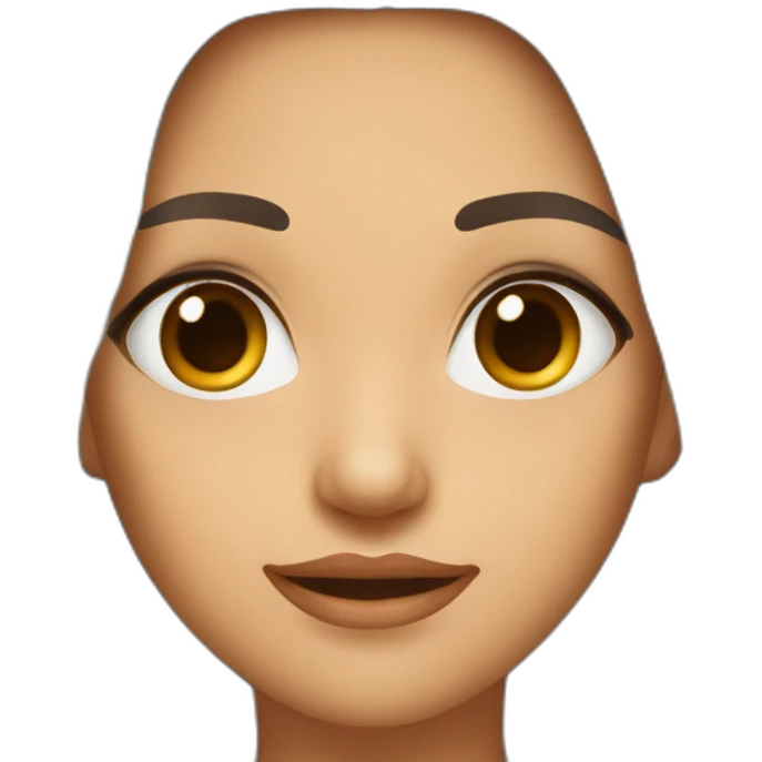 brune yeux marron visage fin emoji