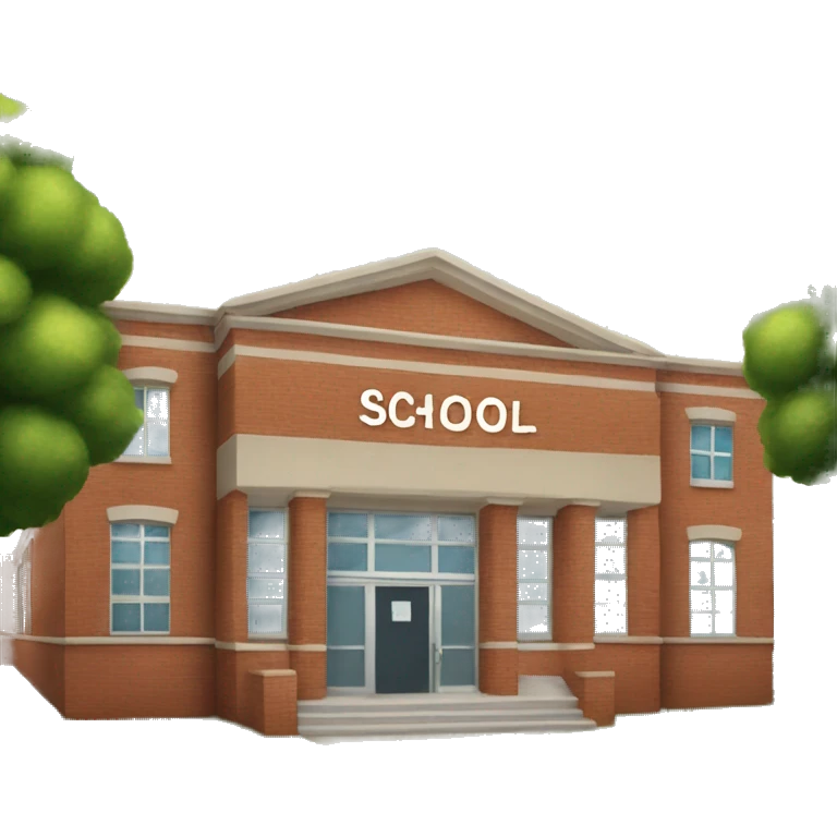 small school with sign that says "school" emoji