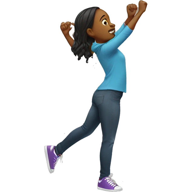 Girl doing the dab emoji