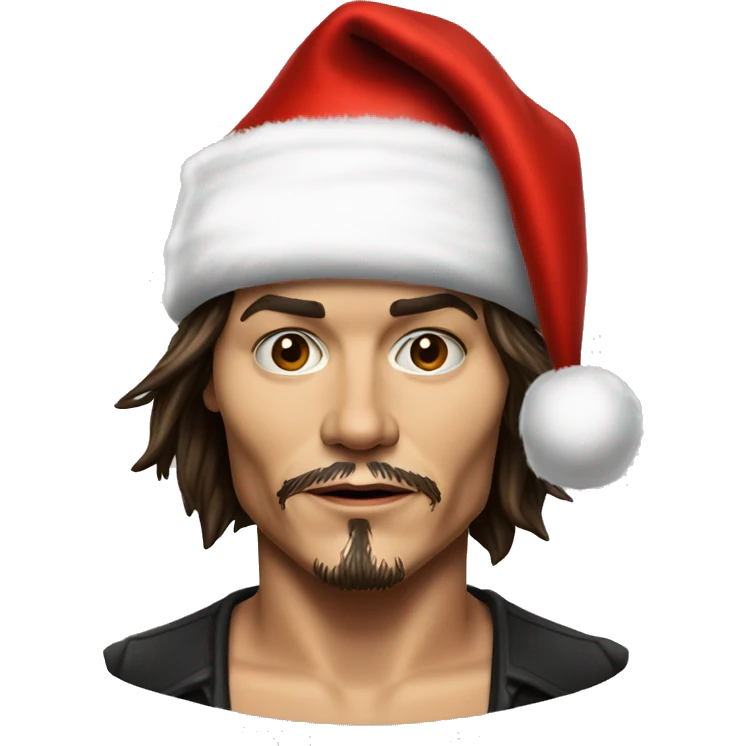 Johnny Depp with santa hat emoji