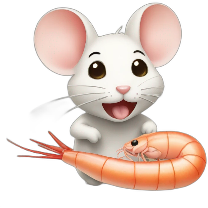 Mouse eat shrimp suchi emoji