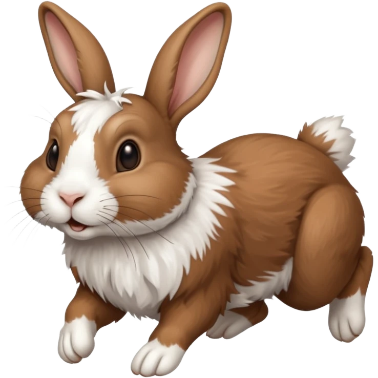 High resolution of a running farm rabbit emoji
