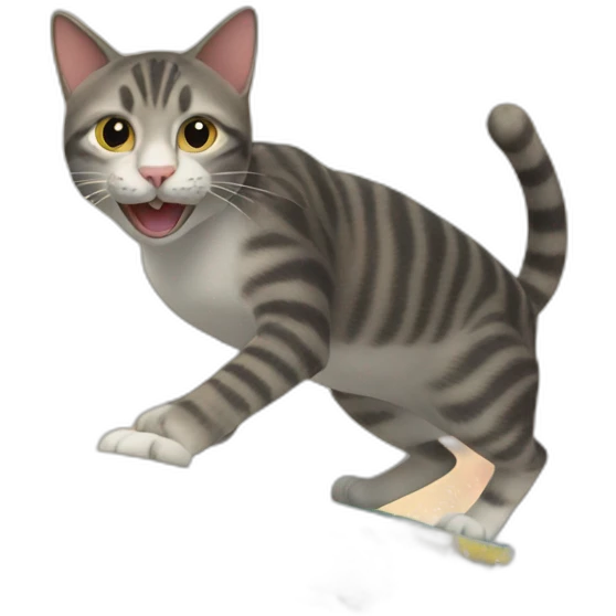 Cat riding a surf emoji