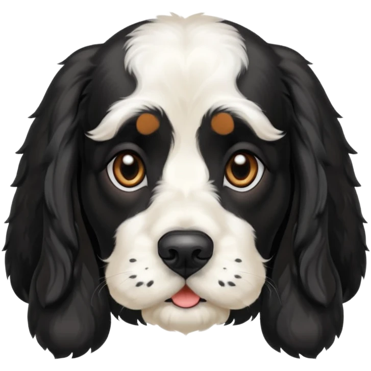 Собака русский кокер спаниель черно-белого цвета emoji