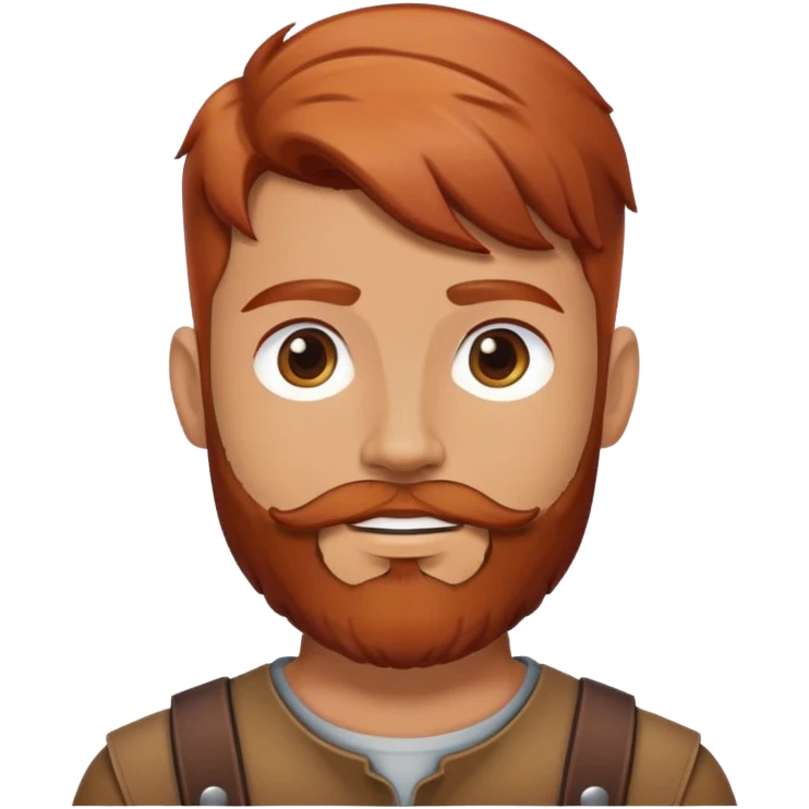 Gay leather stud with Auburn hair and a beard emoji