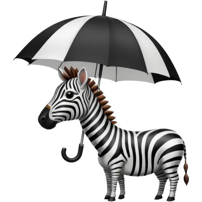 zebra with rgb umbrella closeup view emoji