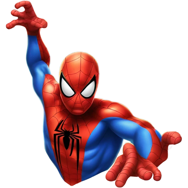 spiderman with a rainbow coming out his mouth emoji