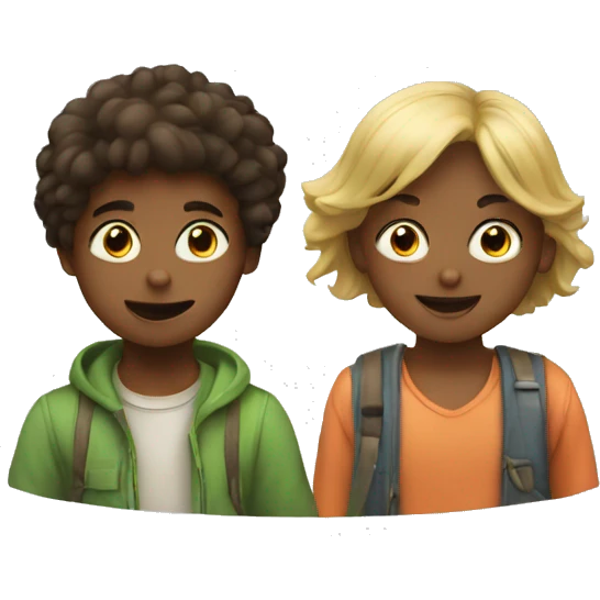 Two kids playing  emoji