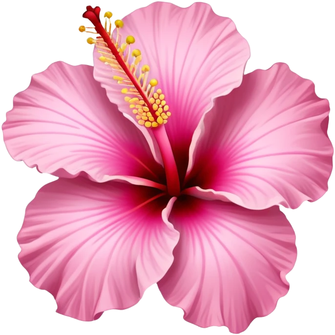 hawaii styled hibiscus, light pink emoji