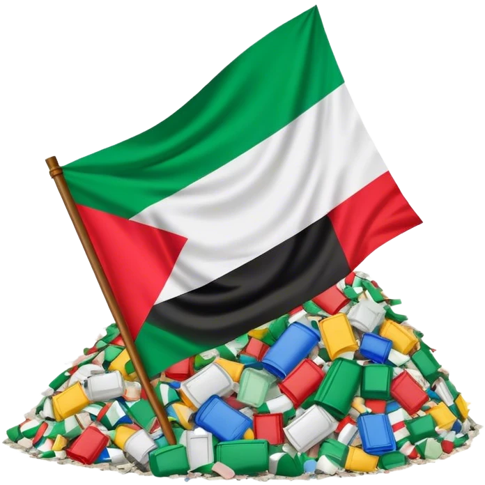 Create a flag of Palestine on garbages  emoji