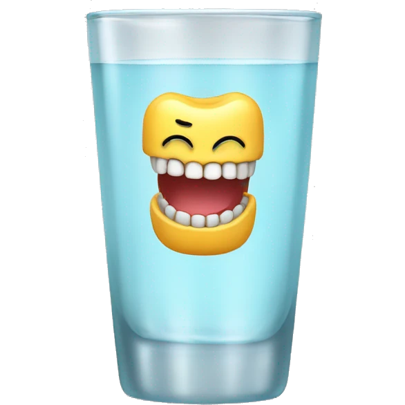 dentures in glass cup emoji