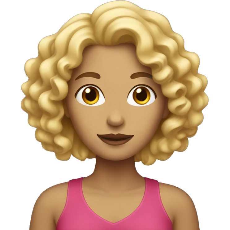 Woman with blonde curly hair emoji