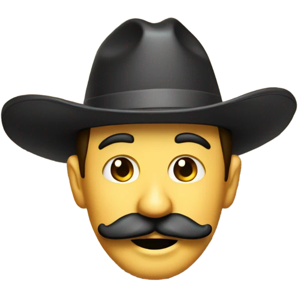 Man with mustache wearing a sombrero climbing a fence emoji