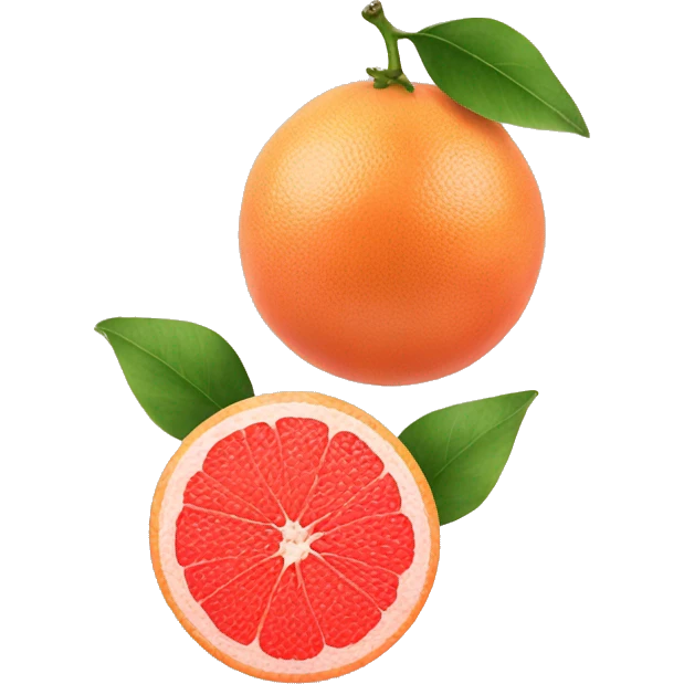 Two Grapefruit with leaves emoji