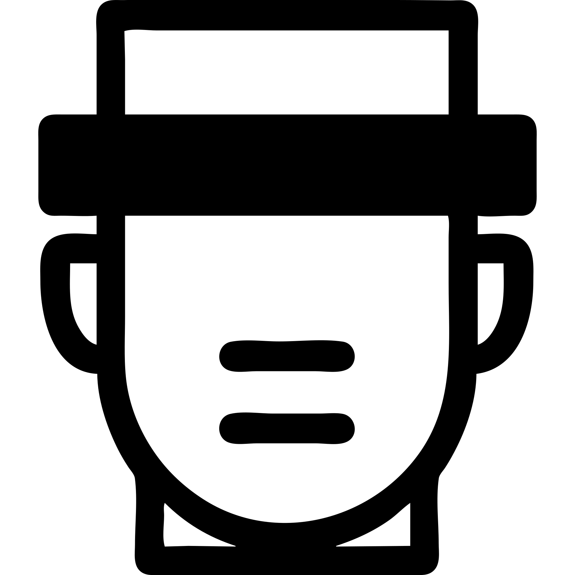 Make the head more blocky, like a Roblox logo, keep the minimal face and black censor bar over the eyes, outline style, with no background. emoji