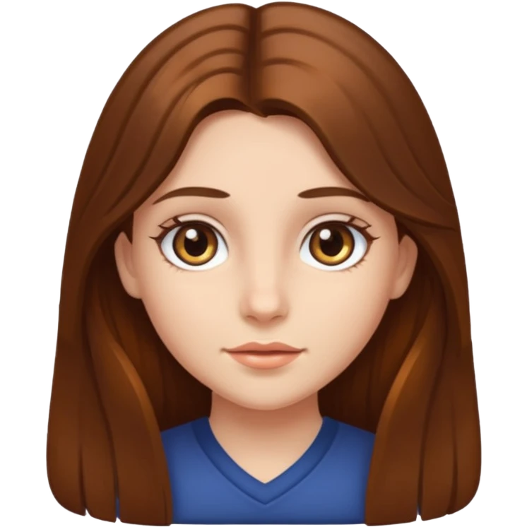 This girl with long brown hair and hazel eyes ￼ emoji
