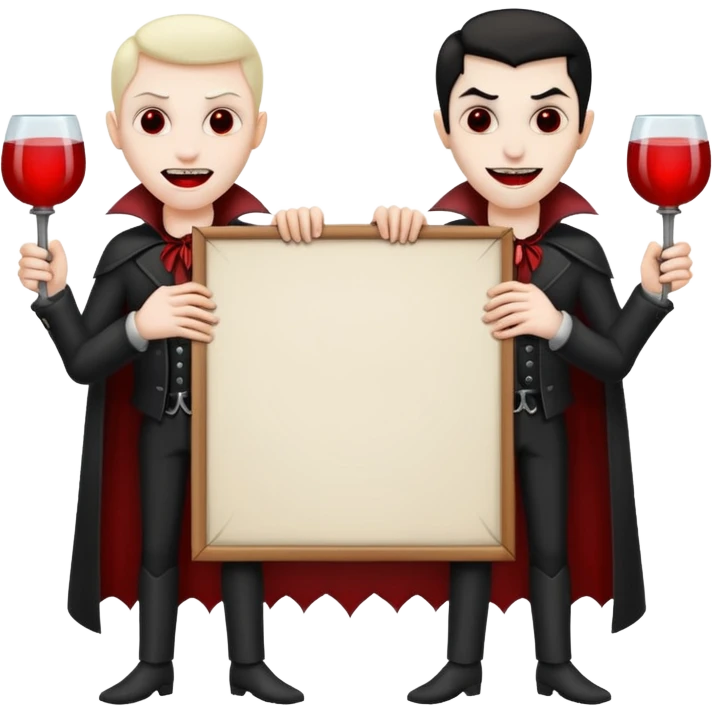 Vampires holding a large blank sign emoji