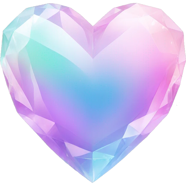 Pastel gradient heart crystal  emoji