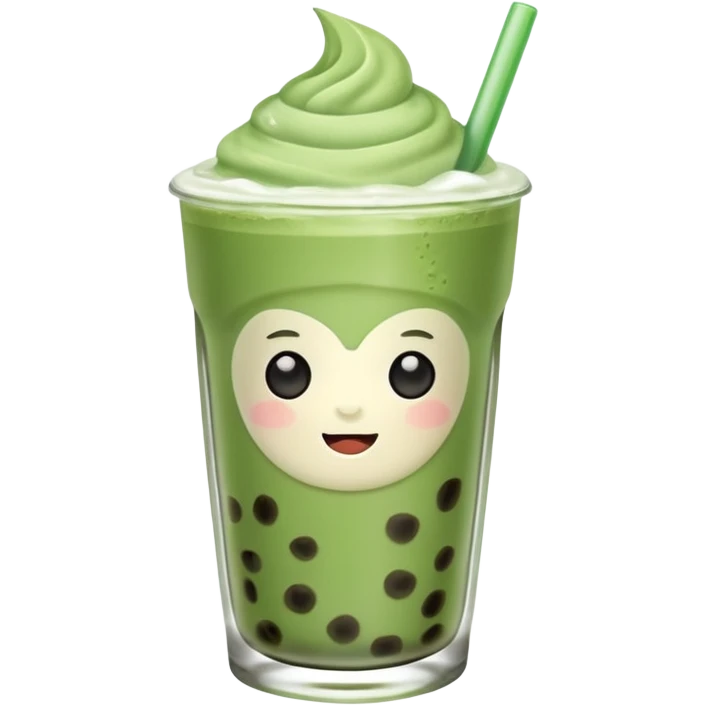 matcha latte with boba and ice emoji