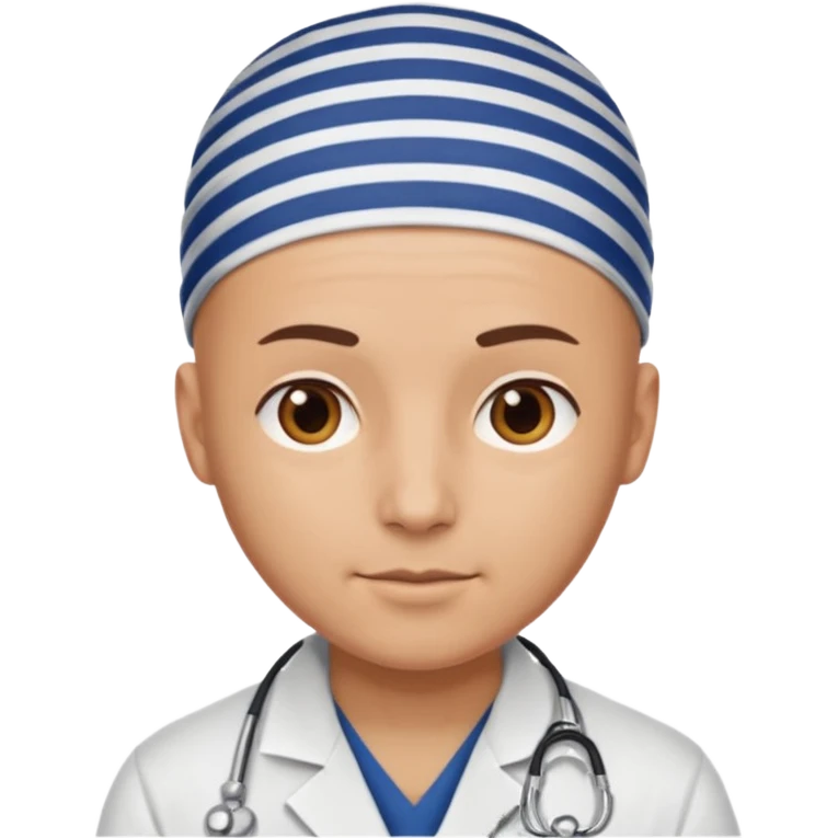 bald doctor with stripe bandanna emoji