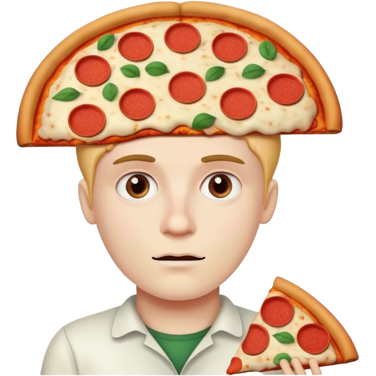 pizza in the head instead of brain  emoji