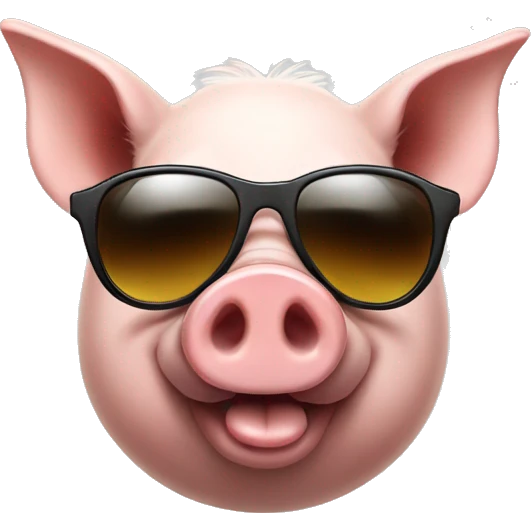 Pig with sunglasses emoji