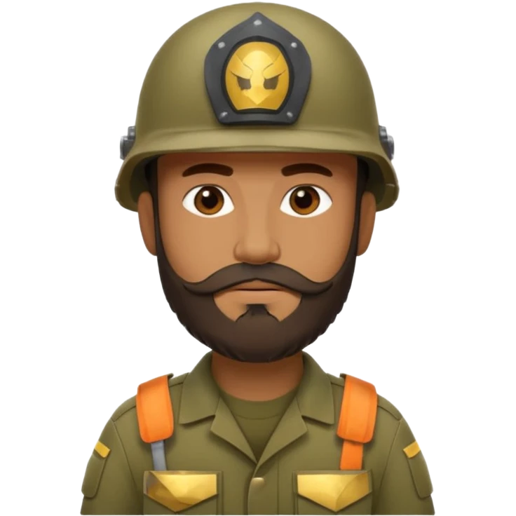 Soldier with thick brown beard and helmet.





























 emoji