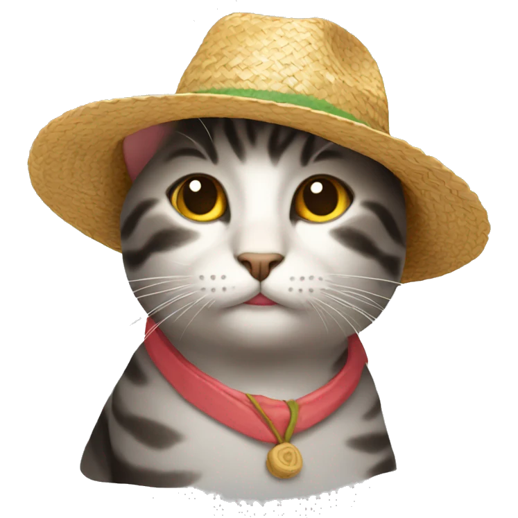 cat with straw hat emoji