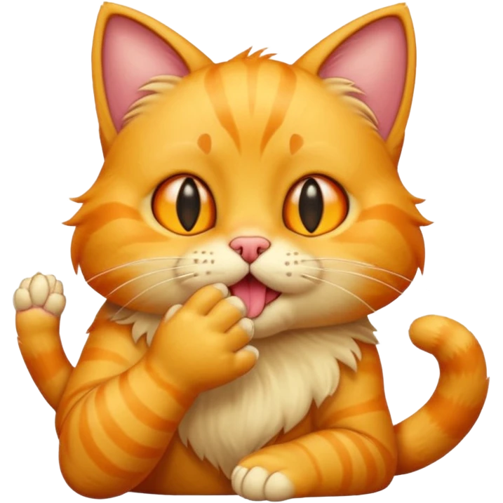 gato amarelo a lamber a pata emoji