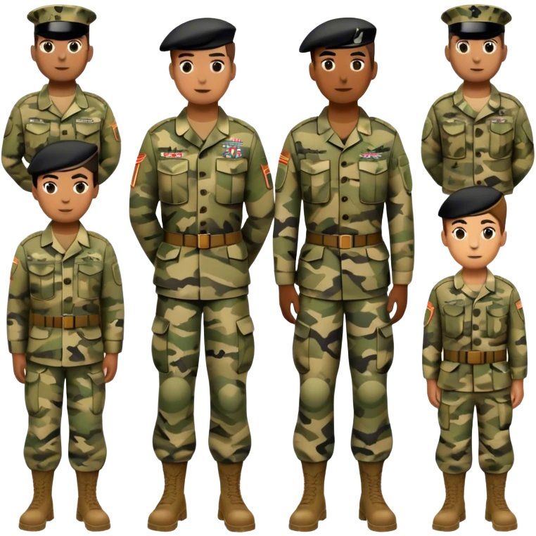 photorealistic American soldiers in full height emoji