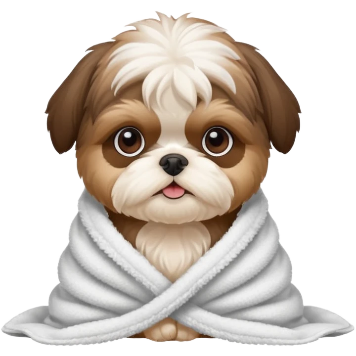 shihtzu puppy in a towel emoji