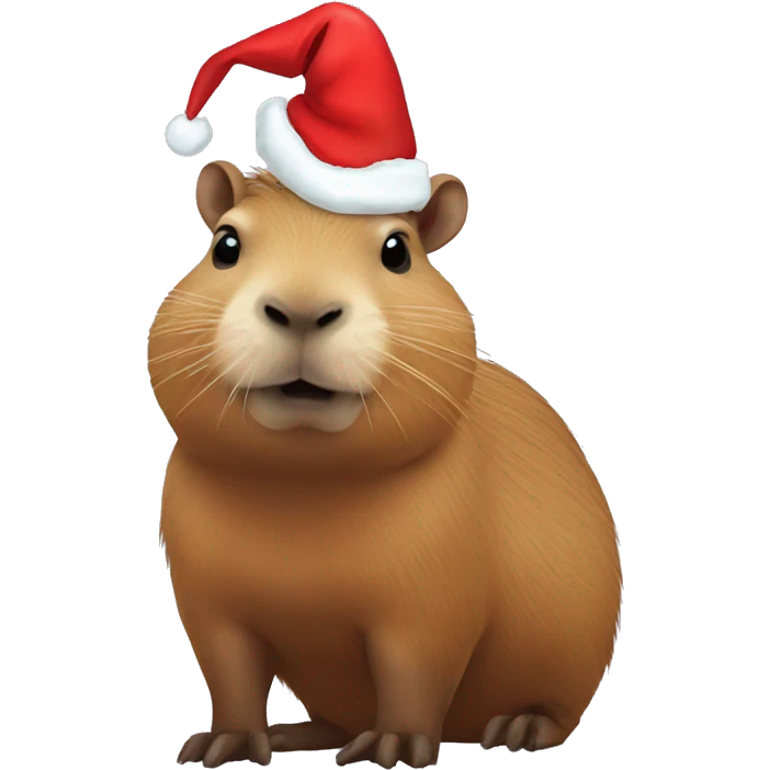 Capybara with christmas hat  emoji