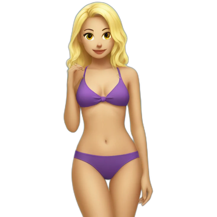 hot catgirl blonde swim suit emoji