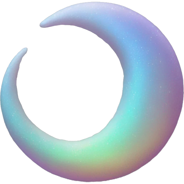 Iridescent crescent moon emoji