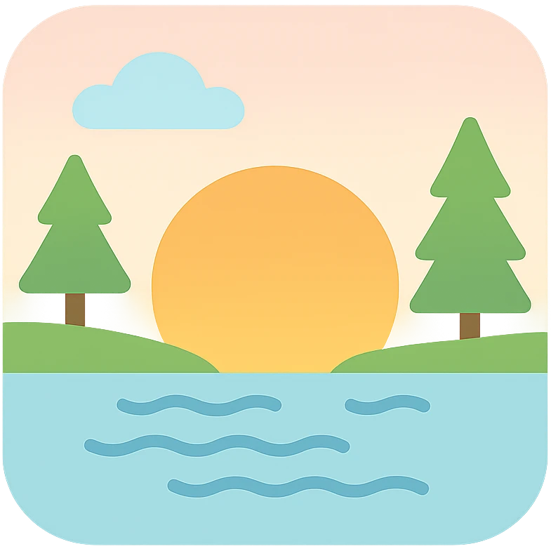 lakeside sunset horizon emoji