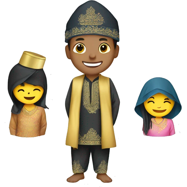 Malaysian, Songkok, Raya Clothes, Crescent On The Middle Of The Songkok emoji