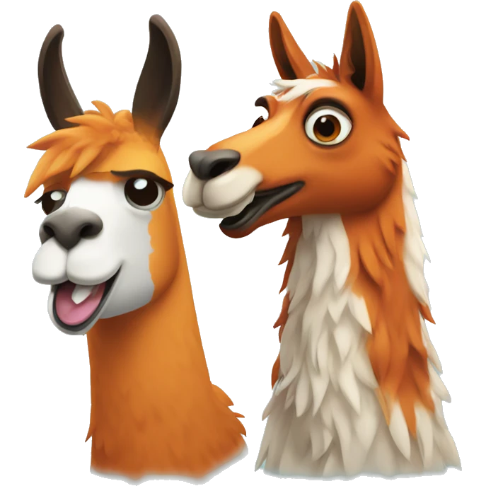 Llama and fox emoji
