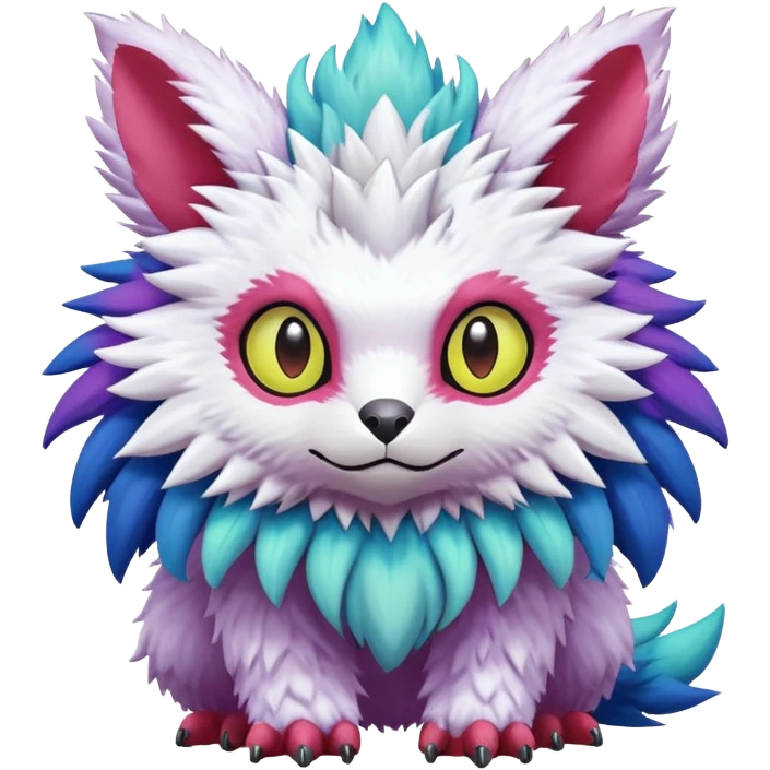  lush cozy warm-colored colorful cyber-Fakémon-Digimon-Trico-creature emoji