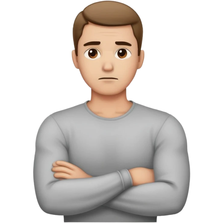 Mad Man crossed arms holding neck  emoji