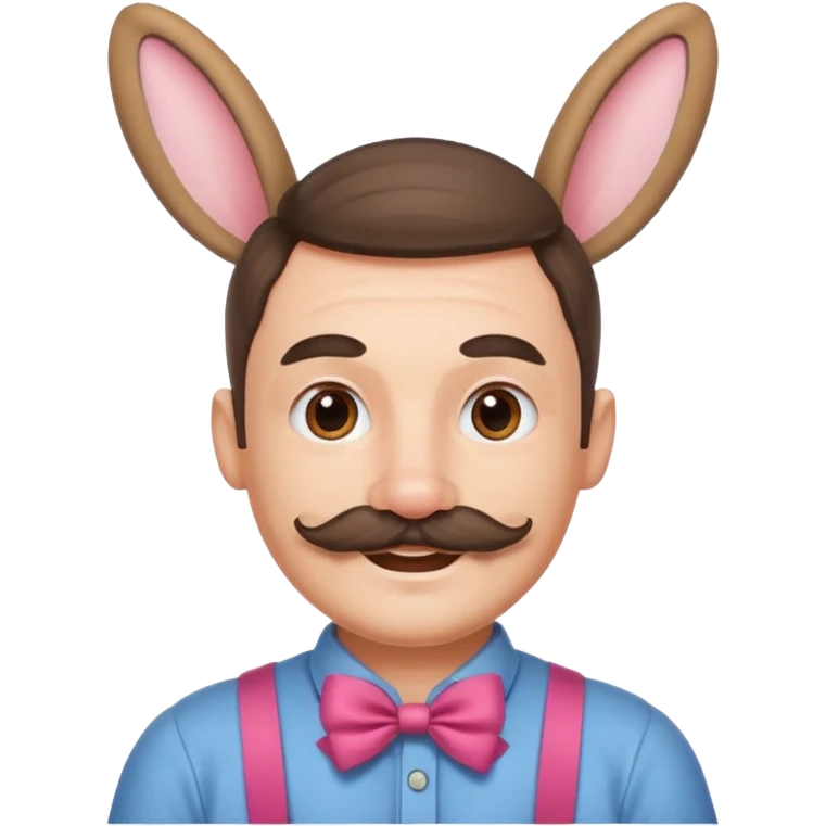 Rabbit ears, two ribbons, man with mustache  emoji