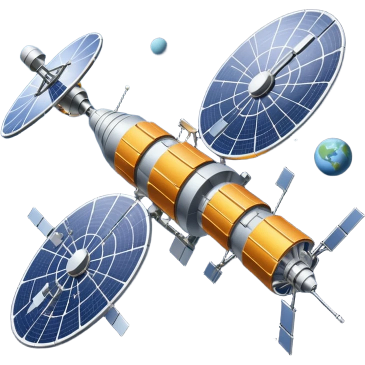 orbiting satellite in space emoji