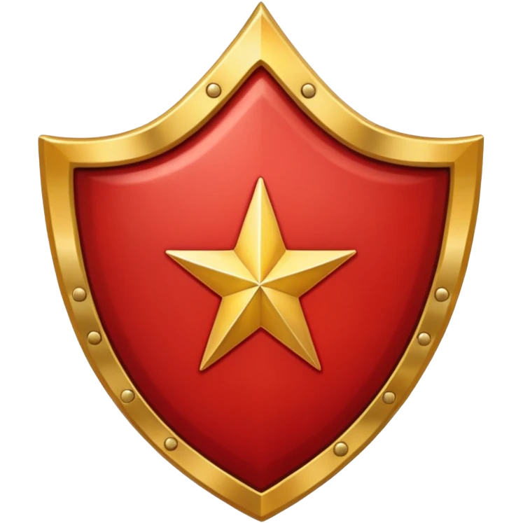 Crimson red shield with star emoji