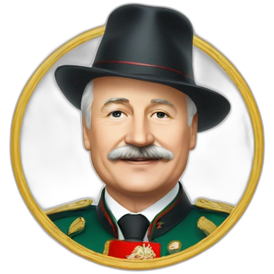 Emoji of President Lukashenko in a magic hat emoji